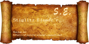 Stiglitz Elemér névjegykártya